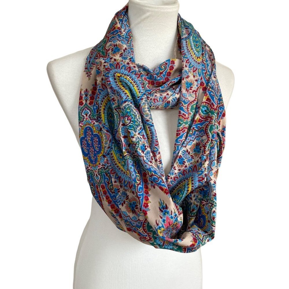 Infinity Scarf Spring Paisley Pattern Lightweight… - image 2